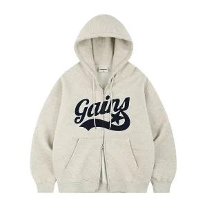 [11월 7일 배송] GAINSBORO 아플리케 스타로고 후드집업_오트밀