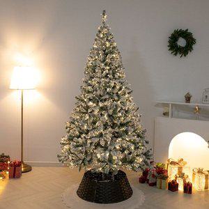 [플라워트리]크리스마스 트리 나무 무장식 대형 고급 촘촘 눈쌓인 스노우 210cm (우산식) 소품 데코 눈송이