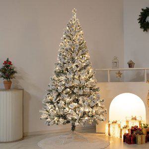 [플라워트리]크리스마스 트리 나무 무장식 대형 고급 촘촘 눈쌓인 스노우 180cm (우산식) 소품 데코 눈송이