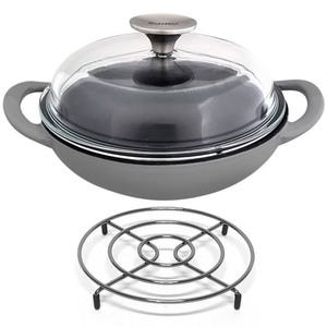 에지리 무쇠 인덕션 통주물 IH 베이비웍 (그레이) 18cm + 냄비받침 블랙아이언 무쇠냄비 미니웍 5492