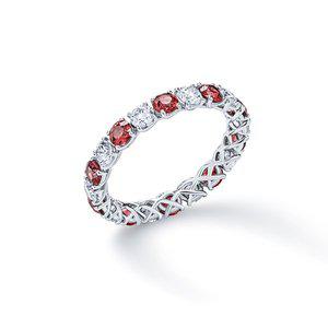 [미꼬]올가0.1ct 풀 이터너티링 가드링 다이아몬드 루비 콤비 풀세팅