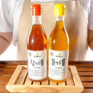 [문경현대방앗간] 100% 국산 저온압착 참기름 들기름 350ml 단품세트 2병