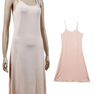 슬립 실켓 인견소재 롱끈원피스/원피스/잠옷/여성/속치마/이너/민소매/란제리/속옷/성인/웨어/나시/실크