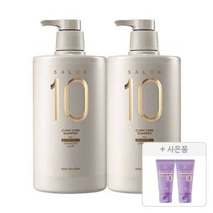 미쟝센 살롱10, 극손상 샴푸, 990ml, 2개 + 증정 ( 프로페셔널 시카 프로틴 트리트먼트, 70ml, 2개)