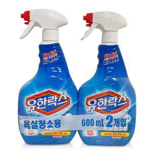 유한락스 욕실 청소 용 본품600ml 2입 세정제 물때제거 화장실