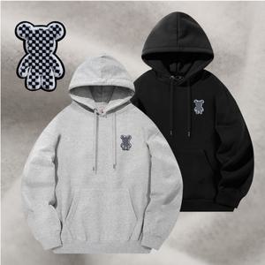 기모 헤비특양면 후드티 체크베어S와펜