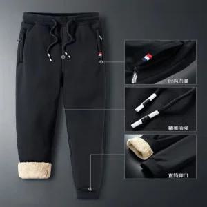 삼선 양털 조거 일자 팬츠