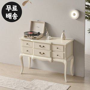 [벤티스가구]뮨드 엔틱 콘솔 원목 미니 테이블 현관 수납장 거실 콘솔 폭좁은 슬림 수납장(6칸)