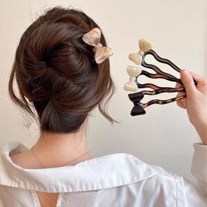 러블리 리본 u자 비녀 머리 핀 왕 집게 한복 뒤꽂이 고정핀 반묶음 올림머리 똥머리 예쁜 헤어 삔 악세사리