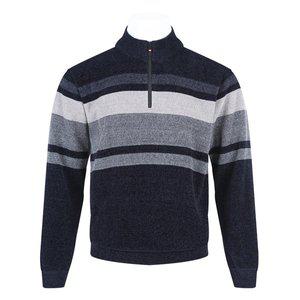 [리빌모아]남자 추동 고급 기모 반목 배색 반집업 니트 BR-KN-Q006-곤색