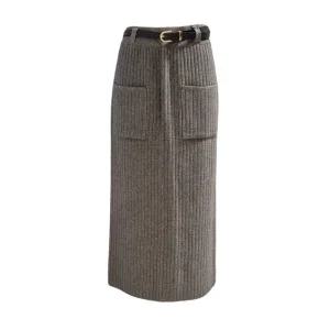 [롯데백화점]abfz 벨트 세트 니트 골지 롱스커트 ADZ1HS32A