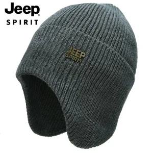 2장세트 원플러스원 JEEP SPIRIT 남녀공용 겨울 방한 비니 털모자 기모 귀달이 스키 보드 오토바이 외출 캐주얼 A0634
