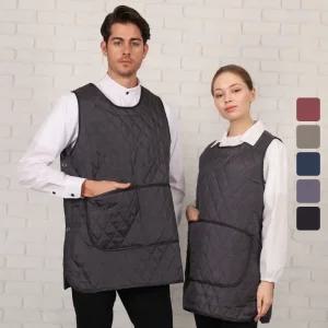 패딩앞치마 겨울 누빔 기모 누비 원피스형 조끼 퀼팅