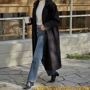 [제작/빅사이즈]이블렛 테니메 누빔 카라 더블 롱코트 제이스타일