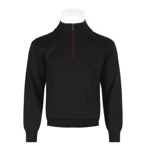 [리빌모아]남자 겨울 긴팔 고급 울 소프트 반집업 니트 NA KN Q004 검정_P378323312