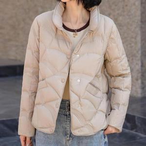 [라일리] Rly 여성 경량패딩 오리털 누빔 숏패딩 점퍼 덕다운 카라