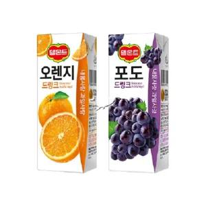 델몬트 드링크팩 2종 190ml 오렌지/ 12팩+포도/ 12팩 총24팩