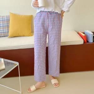 뮤즈 체크 팬츠 4color / 잠옷 파자마 밴딩바지 주머니 있음