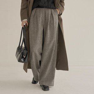 [공구우먼] [제작] 해이릿 뒷밴딩 헤링본 와이드 슬랙스 79209 빅사이즈여성의류