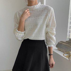 [아이우먼] 레이스텐션기모블라우스 BNT452M412 빅사이즈