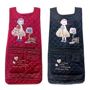 [란젤] 베이직 방한용 패딩 기모 앞치마 (1매) 방한조끼 겨울앞치마