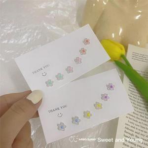 [HYIJVK95_4B]비비드 silver 은침 귀걸이 데일리 꽃 비비드