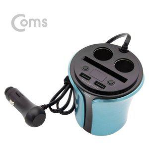Coms 차량용 멀티 시가잭 USB 2P DC 전압체크 기능 (WFFOW2O)