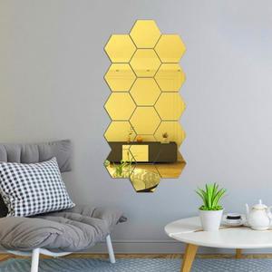 12.5cm(골드) 아크릴 16p세트 벽거울 인테리어 거울