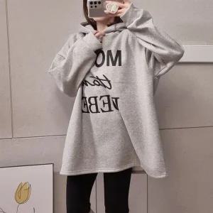 [하프클럽/]여성 기모 모어 레터링 후드