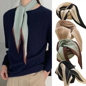 엔비 라인 배색 삼각 스카프 쁘띠