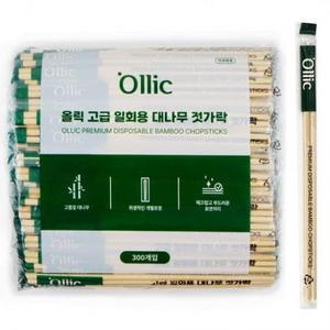 올릭 고급 일회용 대나무 젓가락, 300개입, 1세트 one option