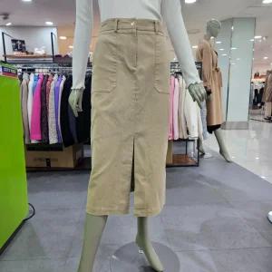 시슬리/애플아울렛/브롱코 H라인 트임 롱 스커트 SASK06411