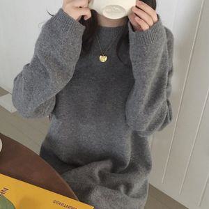 여성 봄 가을 무지 니트 롱 심플 하객 원피스 그레이 니트원피스 하객원피스 가을원피스 롱원피스 여성원피