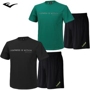 에버라스트 남성용 남녀공용 면라운드 반팔티셔츠+5부 반바지 E-127U+E-004P 여름 상하세트 2종 선택1