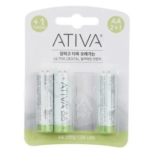 알카라인 건전지 AA 2+1팩 ativa