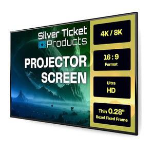 실버 티켓 제품 S7 시리즈 6피스 얇은 베젤 홈 시어터 고정 프레임 4K /8K 울트라 HD, HDTV, HDR 및 액티브 3D 프로젝션 화면, 16:9 포맷, 100인치 대각선, 회색 소재 S7 169100