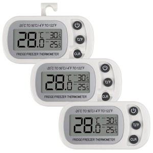 최대 냉장고 기록 디스플레이 기능 방수 3팩 포함 대형 DWEII 디지털 흰색 1분 냉동실 LCD