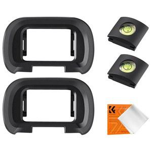 K&F 컨셉 2팩 접안렌즈 커버 및 핫슈 키트, 소니 호환 A7R V A7 IV A7SM3 A9III A1 카메라 뷰파인더용 아이컵, FDA EP19 아이컵용 뷰파인더 프로텍터 교체