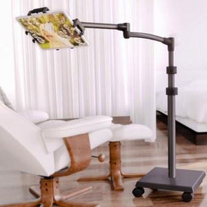 주거용 및 상업용 아이패드 호환 MINI PRO 삼성제품 호환 넥서스 서피스 프로 파이어 기타 태블릿과 전자책 리더 건메탈 색상을 위한 LEVO G2 디럭스 플로어 스탠드 카트 키오스크