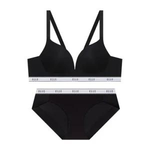 에어로쿨 컴포트핏 노와이어 브라 팬티 세트 - 블랙
