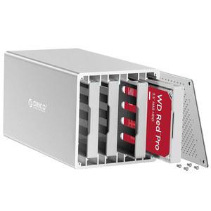 최대 80TB의 엔터프라이즈 백업을 위한 ORICO 4 Bay 하드 드라이브 인클로저 3.5인치 Type-C to SATA 알루미늄 합금 외장 HDD /SSD 스토리지 나사 설치 데이터 안전 보호 - WS400C3