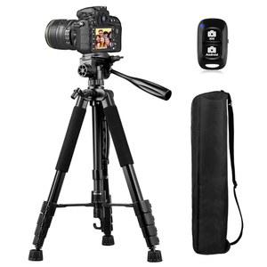 센신 74인치 카메라 삼각대, 무선 리모컨 및 여행용 가방 포함 카메라용 헤비 듀티 DSLR 카메라, 휴대폰, 프로젝터, 웹캠, 링 라이트, 스포팅 스코프와 호환됨