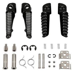 TCMI 모터사이클 풋페그 앞뒤 풋레스트 풋 페그는 가와사키 ZX6R 2003-2011 Z750 Z1000 2007-2012, ZX14 2006-2013, ZZR1200 2000-2006, ZX-10R 2004-2012, ZX-9R 1998-2003(블랙)에 적합합니다