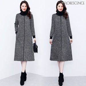 [헬리꽁땡] 55 88 헤링본배색 니트원피스 캐주얼원피스 패딩원피스 엄마옷 임산부겨울원피.._P382844645