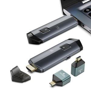 2024년 업그레이드된 무선 HDMI 송신기 및 수신기 4K, 휴대용 익스텐더 키트 100FT 범위, 2.4G /5G 플러그 앤 플레이, 노트북 /PC /TV 박스 /카메라에서 모니터 /프로젝터 /HDTV(블랙)로 스트리밍 가능