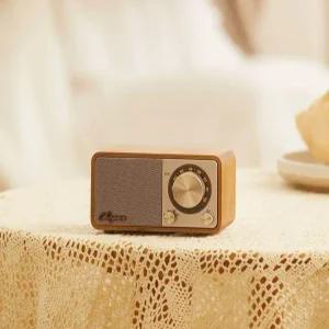 산진 M1 모차르트 블루투스 소형 데스크탑 홈 스피커 거실 고품질 나무 레트로 라디오