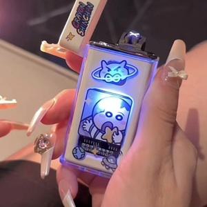전기 담배 라이터 짱구 led 조명 usb 충전식 애니 굿즈