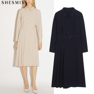 [쉬즈미스(SHESMISS)] 벨티드 셔츠 원피스