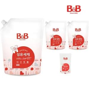 [보리보리/비앤비]비앤비 섬유세제 1500ml 리필형 3입+증정품 800ml 1입