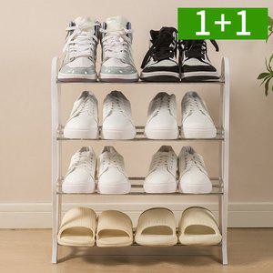[OMT]1+1 현관 신발장 4단 스텐 신발정리대 슬림 원룸 아파트 사무실 미니 틈새 선반